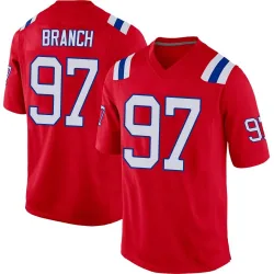 Men's Alan Branch New England Patriots No.97 Game Alternate Jersey - Red