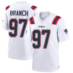 Men's Alan Branch New England Patriots No.97 Game Jersey - White