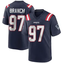 Men's Alan Branch New England Patriots No.97 Game Team Color Jersey - Navy Blue