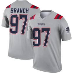 Men's Alan Branch New England Patriots No.97 Legend Inverted Jersey - Gray