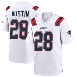 Men's Alex Austin New England Patriots No.28 Game Jersey - White