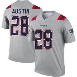 Men's Alex Austin New England Patriots No.28 Legend Inverted Jersey - Gray