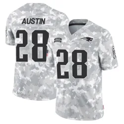 Men's Alex Austin New England Patriots No.28 Limited 2024 Salute to Service Jersey - Arctic Camo