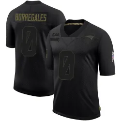Men's Andres Borregales New England Patriots No.0 Limited 2020 Salute To Service Jersey - Black