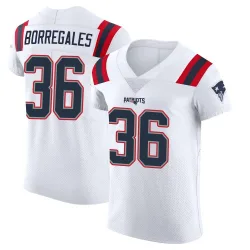 Men's Andy Borregales New England Patriots No.36 Elite Vapor Untouchable Jersey - White