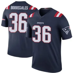 Men's Andy Borregales New England Patriots No.36 Legend Color Rush Jersey - Navy