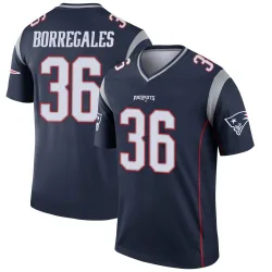 Men's Andy Borregales New England Patriots No.36 Legend Jersey - Navy