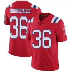 Men's Andy Borregales New England Patriots No.36 Limited Vapor Untouchable Alternate Jersey - Red