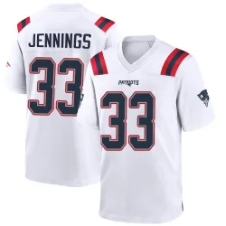 Men's Anfernee Jennings New England Patriots No.33 Game Jersey - White