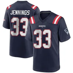 Men's Anfernee Jennings New England Patriots No.33 Game Team Color Jersey - Navy Blue