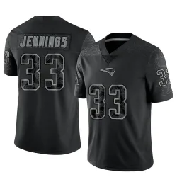 Men's Anfernee Jennings New England Patriots No.33 Limited Reflective Jersey - Black