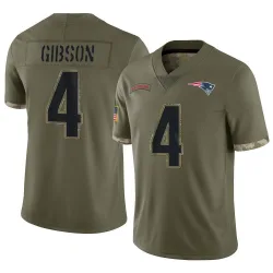 Men's Antonio Gibson New England Patriots No.4 Limited 2022 Salute To Service Jersey - Olive