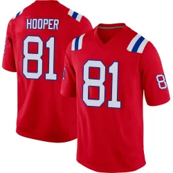 Men's Austin Hooper New England Patriots No.81 Game Alternate Jersey - Red