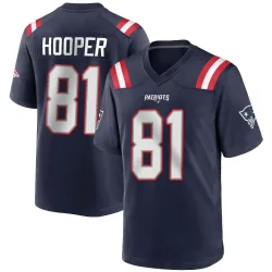 Men's Austin Hooper New England Patriots No.81 Game Team Color Jersey - Navy Blue