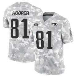 Men's Austin Hooper New England Patriots No.81 Limited 2024 Salute to Service Jersey - Arctic Camo
