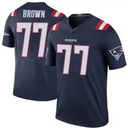 Men's Ben Brown New England Patriots No.77 Legend Color Rush Jersey - Navy