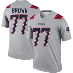 Men's Ben Brown New England Patriots No.77 Legend Inverted Jersey - Gray