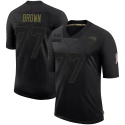 Men's Ben Brown New England Patriots No.77 Limited 2020 Salute To Service Jersey - Black