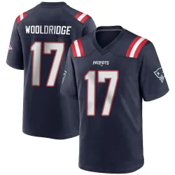 Men's Ben Wooldridge New England Patriots No.17 Game Team Color Jersey - Navy Blue