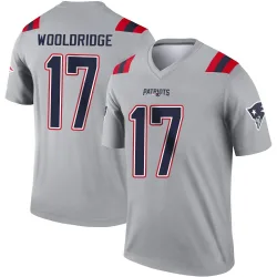 Men's Ben Wooldridge New England Patriots No.17 Legend Inverted Jersey - Gray