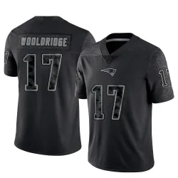 Men's Ben Wooldridge New England Patriots No.17 Limited Reflective Jersey - Black