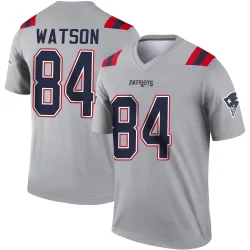 Men's Benjamin Watson New England Patriots No.84 Legend Inverted Jersey - Gray