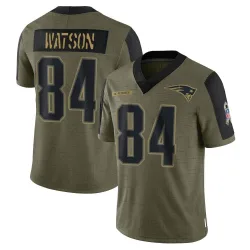 Men's Benjamin Watson New England Patriots No.84 Limited 2021 Salute To Service Jersey - Olive