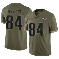 Men's Benjamin Watson New England Patriots No.84 Limited 2022 Salute To Service Jersey - Olive