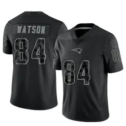 Men's Benjamin Watson New England Patriots No.84 Limited Reflective Jersey - Black