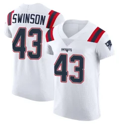 Men's Bradyn Swinson New England Patriots No.43 Elite Vapor Untouchable Jersey - White