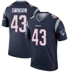 Men's Bradyn Swinson New England Patriots No.43 Legend Jersey - Navy