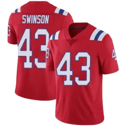 Men's Bradyn Swinson New England Patriots No.43 Limited Vapor Untouchable Alternate Jersey - Red