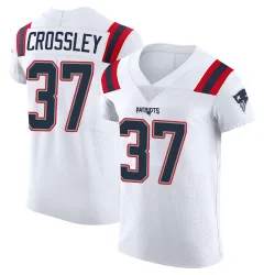 Men's Brandon Crossley New England Patriots No.37 Elite Vapor Untouchable Jersey - White