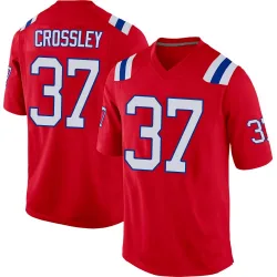 Men's Brandon Crossley New England Patriots No.37 Game Alternate Jersey - Red