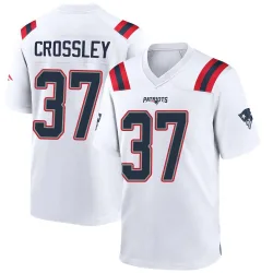 Men's Brandon Crossley New England Patriots No.37 Game Jersey - White