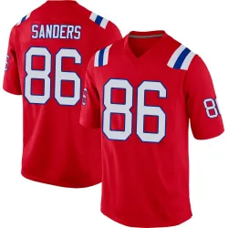 Men's Braylon Sanders New England Patriots No.86 Game Alternate Jersey - Red