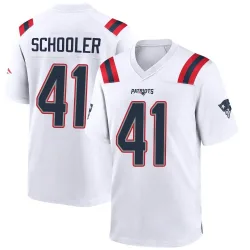 Men's Brenden Schooler New England Patriots No.41 Game Jersey - White