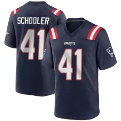 Men's Brenden Schooler New England Patriots No.41 Game Team Color Jersey - Navy Blue