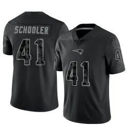 Men's Brenden Schooler New England Patriots No.41 Limited Reflective Jersey - Black