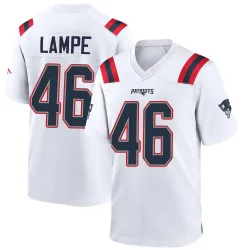 Men's Brock Lampe New England Patriots No.46 Game Jersey - White