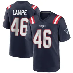 Men's Brock Lampe New England Patriots No.46 Game Team Color Jersey - Navy Blue