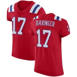 Men's Bryce Baringer New England Patriots No.17 Elite Vapor Untouchable Alternate Jersey - Red
