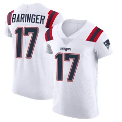 Men's Bryce Baringer New England Patriots No.17 Elite Vapor Untouchable Jersey - White