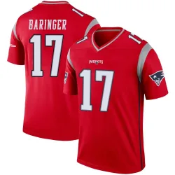Men's Bryce Baringer New England Patriots No.17 Legend Inverted Jersey - Red