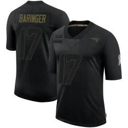 Men's Bryce Baringer New England Patriots No.17 Limited 2020 Salute To Service Jersey - Black