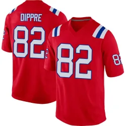 Men's CJ Dippre New England Patriots No.82 Game Alternate Jersey - Red