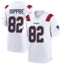 Men's CJ Dippre New England Patriots No.82 Game Jersey - White