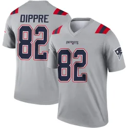 Men's CJ Dippre New England Patriots No.82 Legend Inverted Jersey - Gray