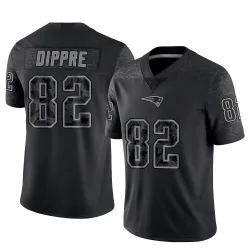 Men's CJ Dippre New England Patriots No.82 Limited Reflective Jersey - Black