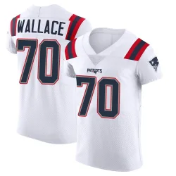 Men's Caedan Wallace New England Patriots No.70 Elite Vapor Untouchable Jersey - White